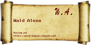 Wald Alexa névjegykártya